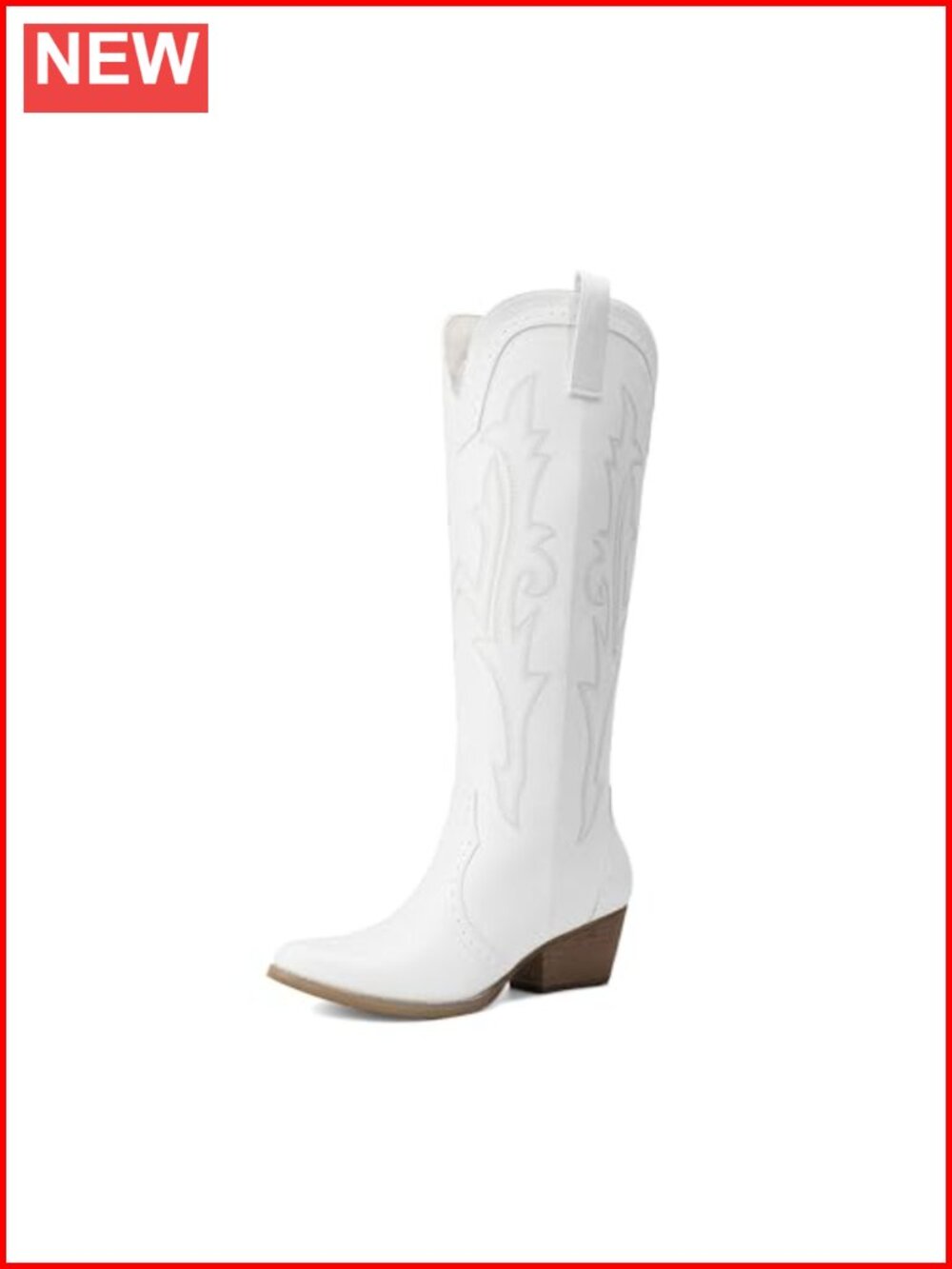 Women's Faux Leather Embroidered Knee-High Western Boots